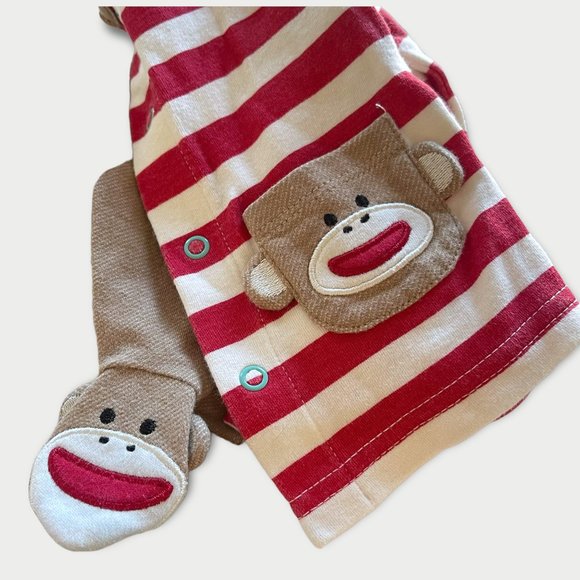Baby Starters Red & White Striped Monkey 3-Piece Set | 3mos - Picture 4 of 4